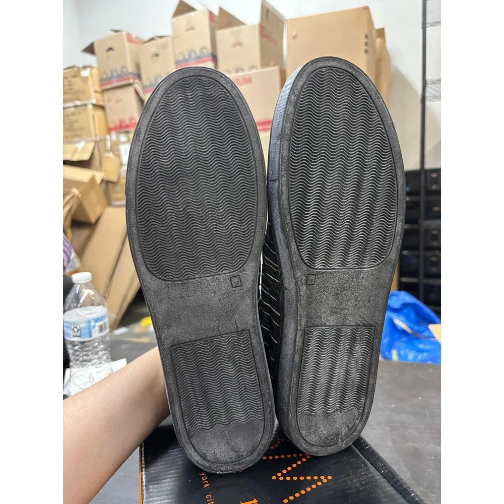 Bernie Mev Vernon Black Mix Woven Slip On Sneakers Size 45 US 14 Womens